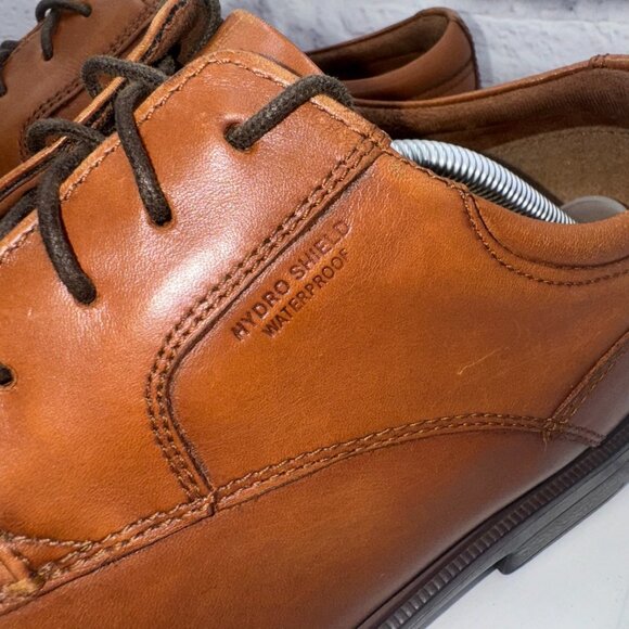 Rockport Hydro-Shield Waterproof Men's Oxford Leather Shoes Sz 12 Brown - Picture 3 of 12